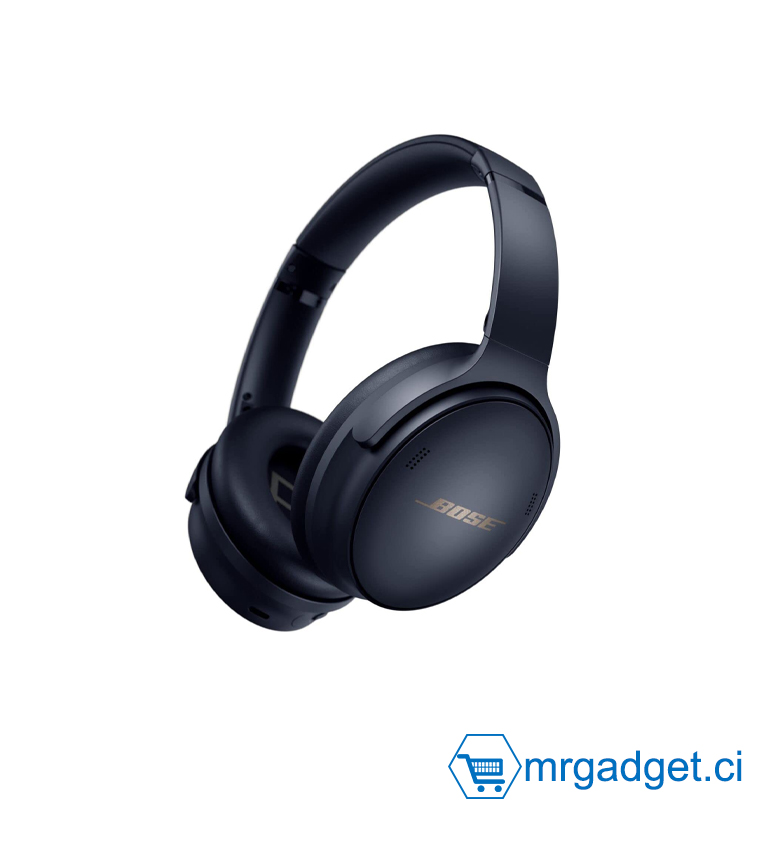 Bose QuietComfort 45 - Casque Bluetooth avec réduction de bruit, micro pour les appels, Bleu Nuit