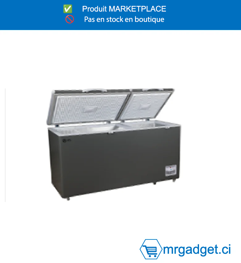 Congélateur Horizontal ATL CFATL-620 - 549 Litres - 2 Portes avec Serrure - 2 Paniers de Rangement - Finition Inox & Silver - Grande Capacité pour Maison et Commerce