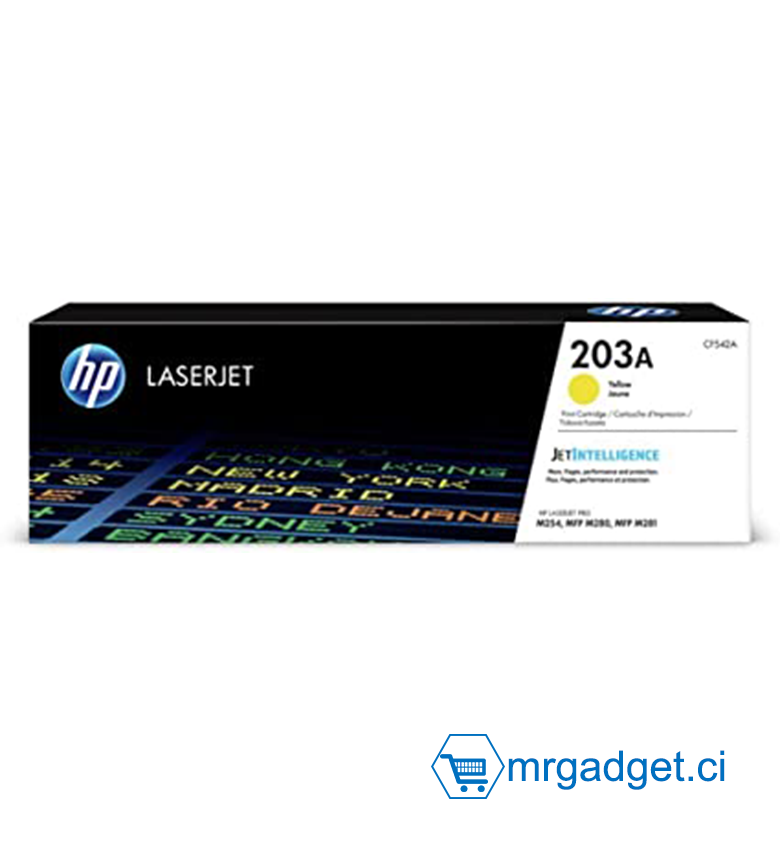 HP 203A CF542A Toner Jaune Authentique pour HP Color LaserJet Pro M254 / M280 / M281