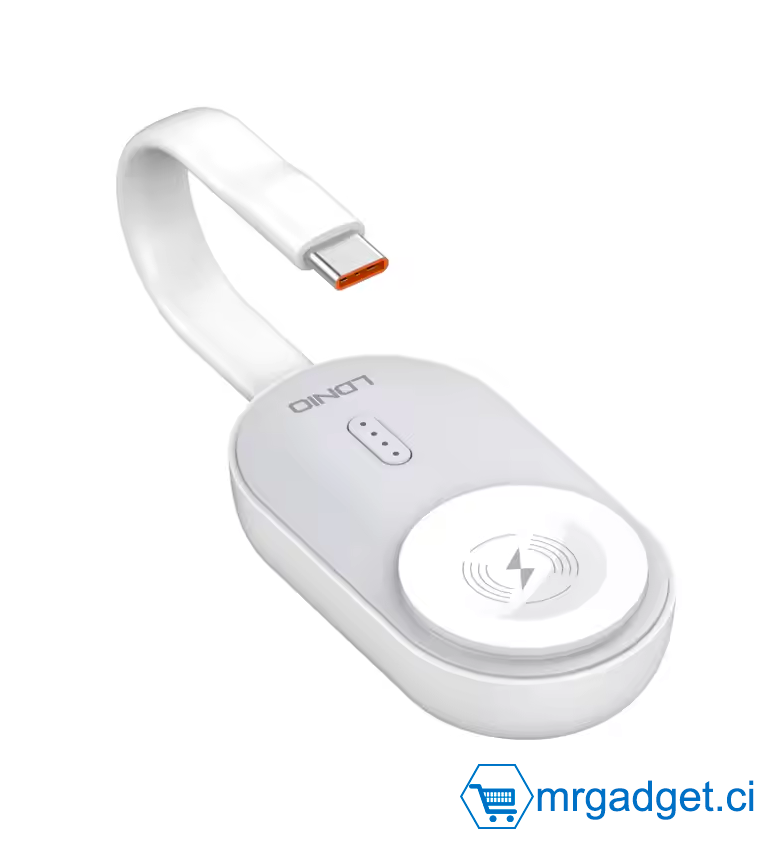 LDNIO AW005 Mini Powerbank 1200 mAh, Mini Montre Chargeur Sans Fil Ultra Powerbank Portable Magnétique Power Bank Pour Iwatch - Powerbank pour Montre connectée