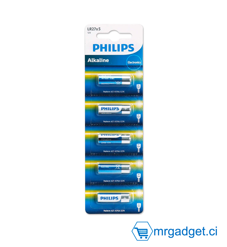Philips LR27 27A 12V Batterie de Minicellules alcalines Lot de 5 piles