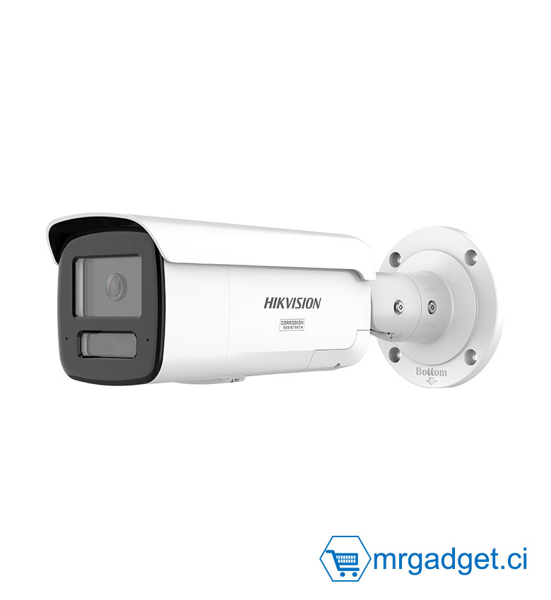 Hikvision DS-2CD2T87G3-LIS2UY/SRB (2.8mm) - Caméra IP Bullet 4K 8MP ColorVu Smart Hybrid Light 60m - Alarme Flash & Sirène Active - Micro Intégré - IA AcuSense Humain/Véhicule - Anti-Corrosion - Étanche IP67 - Sécurité Extérieure Pro