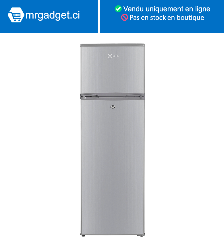 REFRIGERATEUR ATL/ 248L/ 02 PORTES/ INOX&SILVER