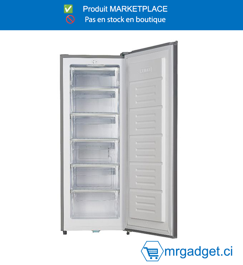 ATL-ATL-1F210- Congélateur Vertical 06 Tirroirs/ 172L / 01 Porte / Serrure/ Inox & Silver