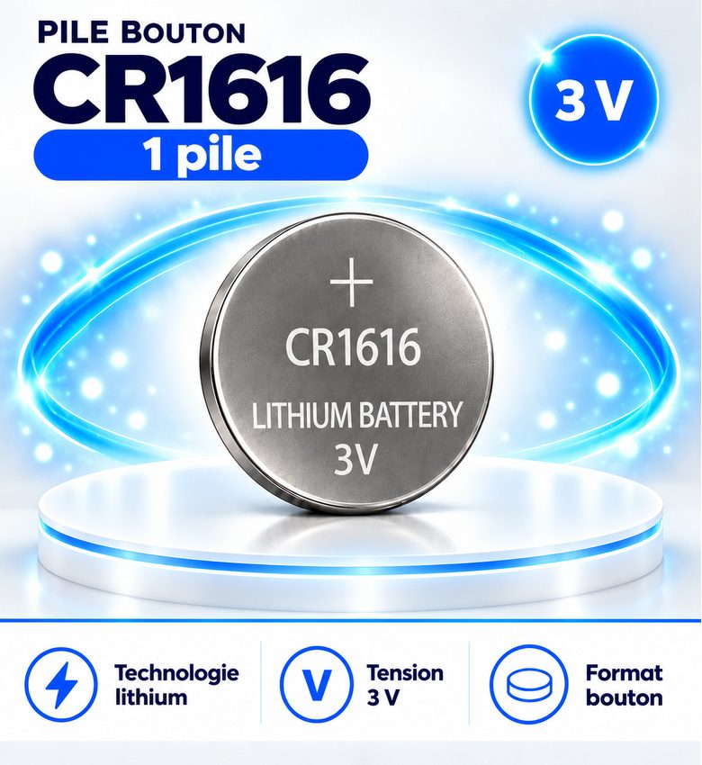 Pile CR1616 - 1 – Pile bouton lithium 3V pour montre et télécommande