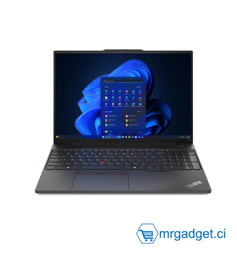 Lenovo Thinkpad E1- Gen 2 – PC portable professionnel – 16 Go RAM DDR5 – 512 Go SSD M.2 – 16 pouces – Windows 11 Pro – Clavier AZERTY