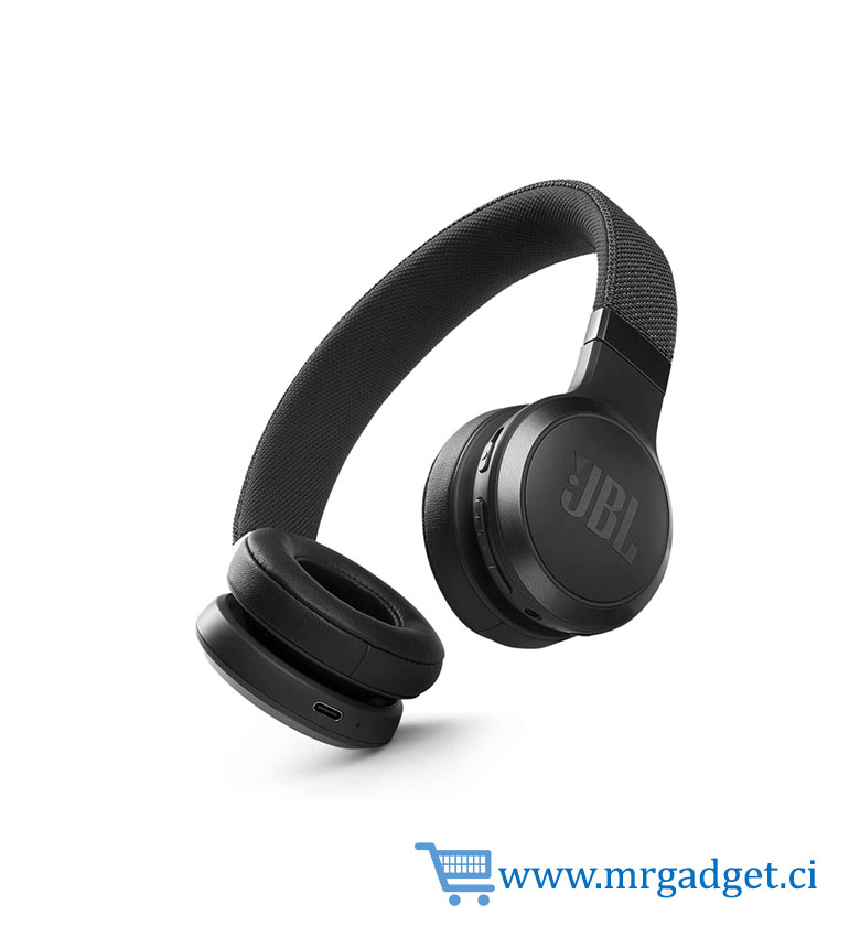 JBL Live 460NC - Casque Bluetooth supra-auriculaire avec réduction de bruit, jusqu'à 50h d'autonomie, Noir