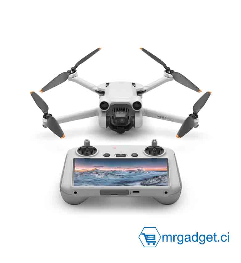 DJI Mini 3 Pro avec DJI RC (Smart Control) - Drone Léger et Pliable, Vidéo 4K/60fps, Photo 48 MP, 34 min de Vol, Détection d'Obstacles 3 Directions, Gris