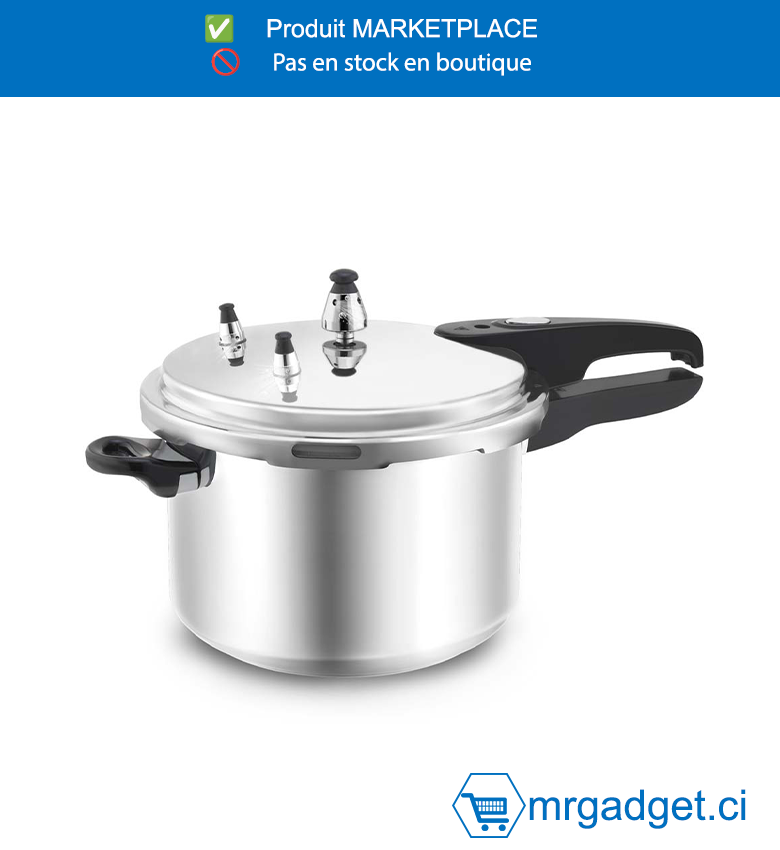 DECAKILA  AUTOCUISEUR - KMER019M -  Capacité : 7L Pression : 60-80kPa Matériau :  alliage d'aluminium A3003 Polissage externe du  pot  Manche en bakélite Sans induction  électromagnétique Conditionné par boîte de couleur
