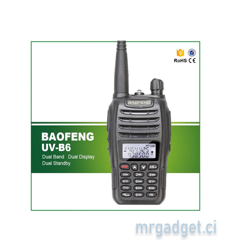 Baofeng  talkie Walkie– équipement de Communication Radio amateur sans fil, double bande VHF UHF 5W, avec lampe de poche, UV-B6