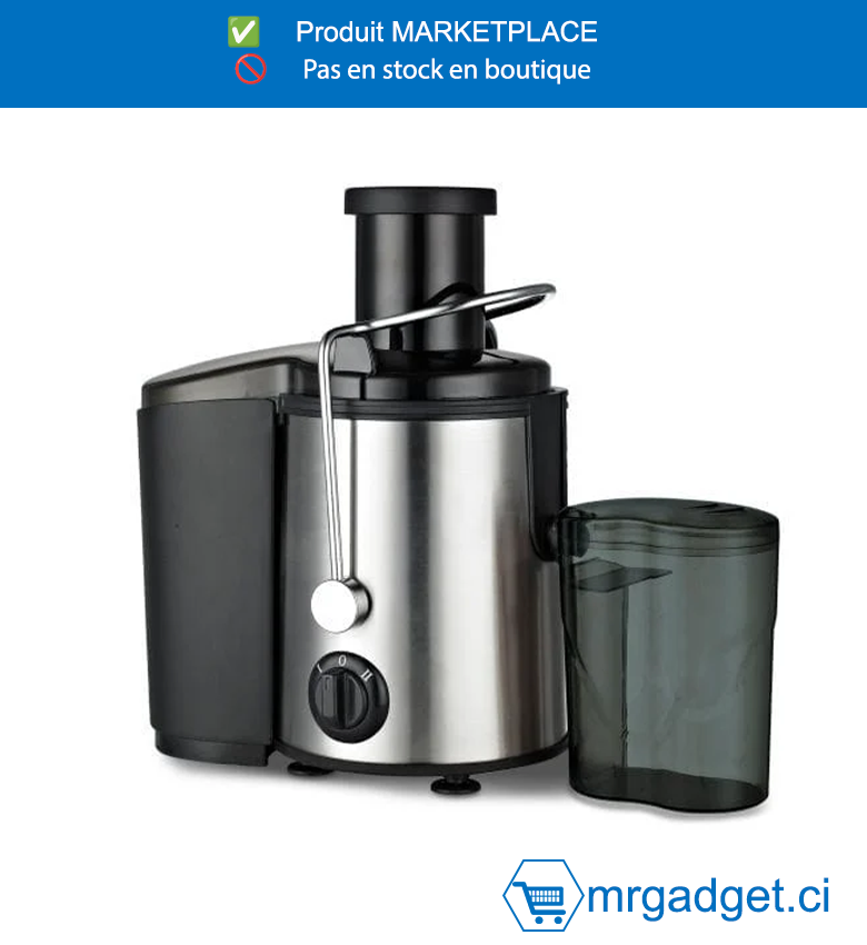 DECAKILA- KEJC010B-MACHINE A JUS CENTRIFUGE  350W/0,8L, Boîtier en acier inoxydable. Filtre de broyage  SUS430 Contrôle à deux vitesses. Conception de  pieds antidérapants. Emballé par boîte de couleur