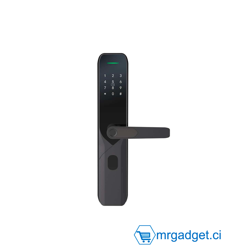 YGS YGS8882-Tuya -Serrure connectée pour résidence Accès par APP, carte M1, empreinte digitale, code passe-bloc, bracelet ou clé