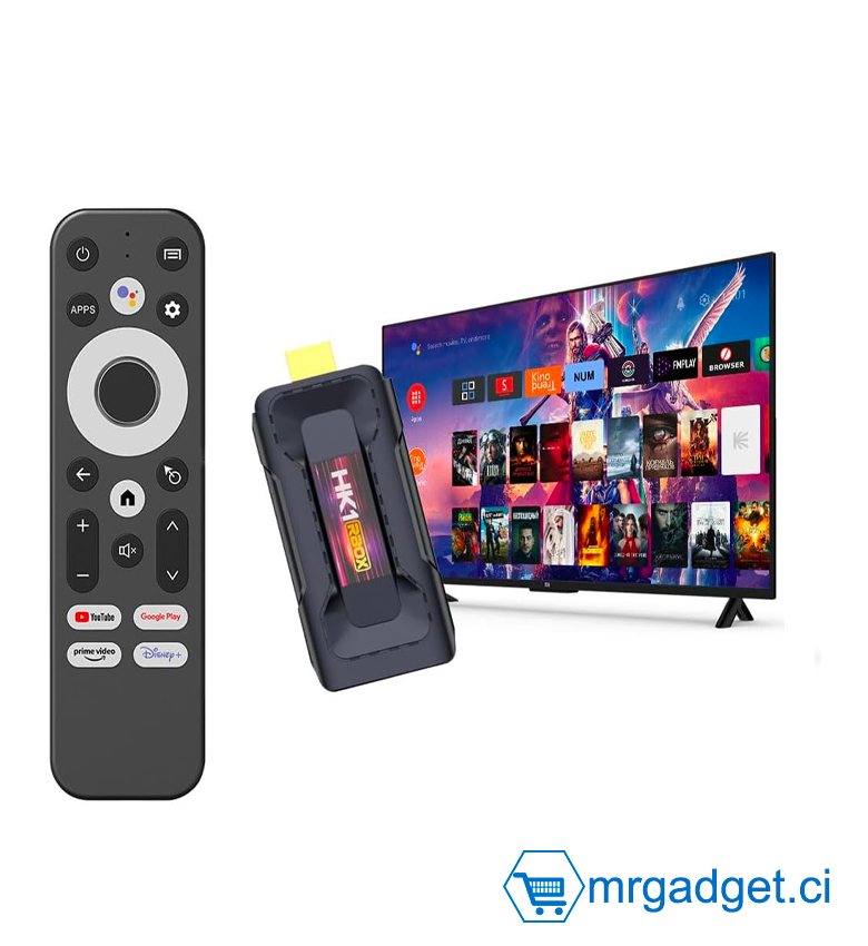 HK1 RBOX D8 - Clé TV Android 13.0, RK3528 Quad-Core, 4 Go RAM DDR4 / 32 Go ROM, WiFi 6 Dual Band, Bluetooth 5.0, 8K HDR10+, USB 3.0