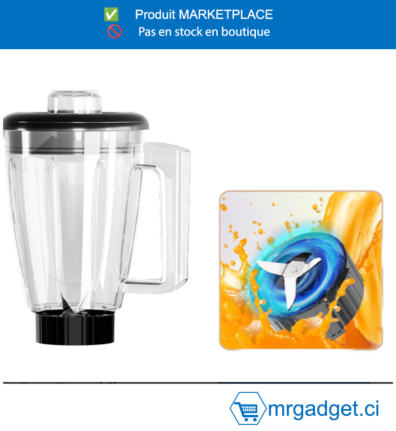 DECAKILA- KMJB074B- BOL MELANGEUR POUR  MIXEUR SUR SOCLE 1,5L-  KMJB050/,ichet en verre  4 lames en acier inoxydable  Convient pour  KMJB050R/KMJB050B/KEJB052R/KUJB052R/KE  JB052B/KUJB052B  Emballé dans une boîte de couleur