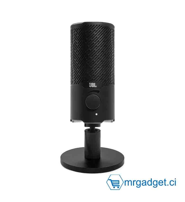 Microphone USB JBL Quantum Stream - Conçu pour le streaming, les enregistrements et le gaming, facilement mis en sourdine, contrôle du volume et montage universel - Noir