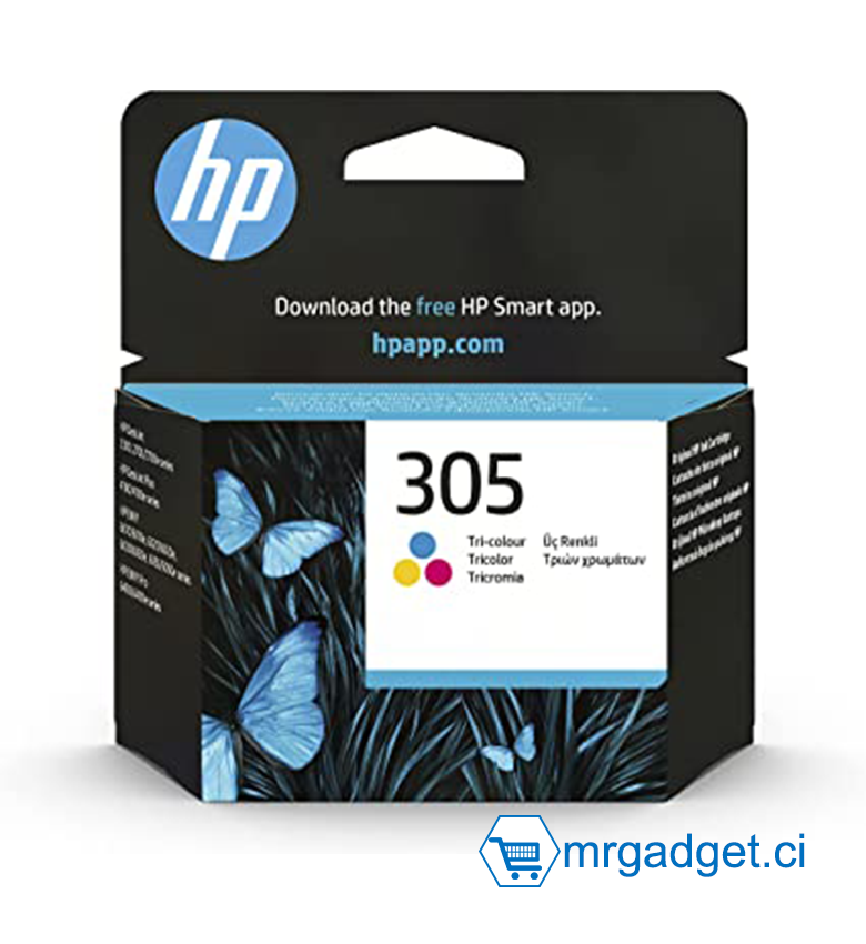 HP 305 Cartouche d'Encre Trois Couleurs Authentique (3YM60AE), Cyan/Magenta/Jaune