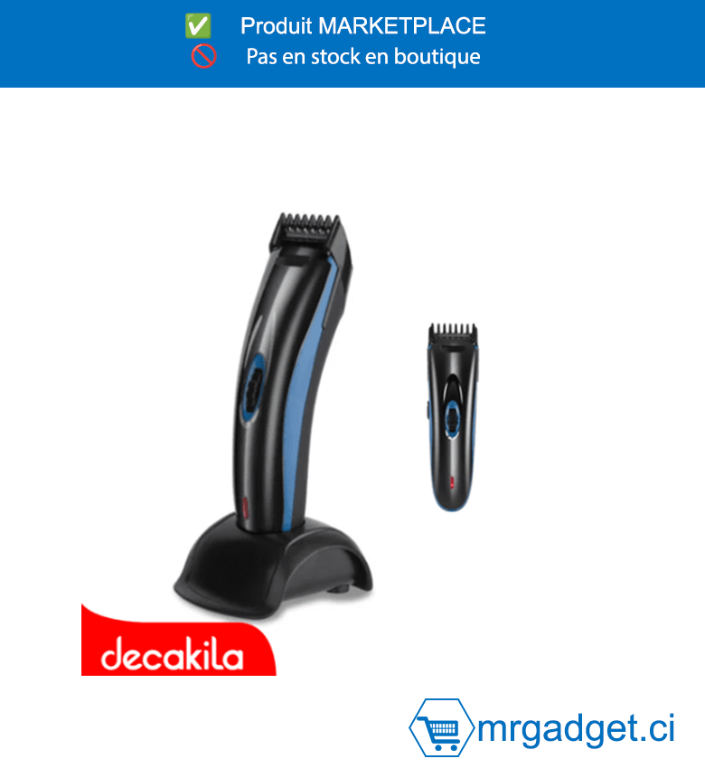 DECAKILA-KMHS031L- TONDEUSE A CHEVEUX  AJUSTABLE 50 MIN ,coupe fine  Couteau mobile et fixe en acier inoxydable Avec  fonction de réglage fin : 3, 4,5, 6, 7,5, 9, 10,5, 12,  13,5, 15 mm Avec peignes de 3 à 15 mm Câble