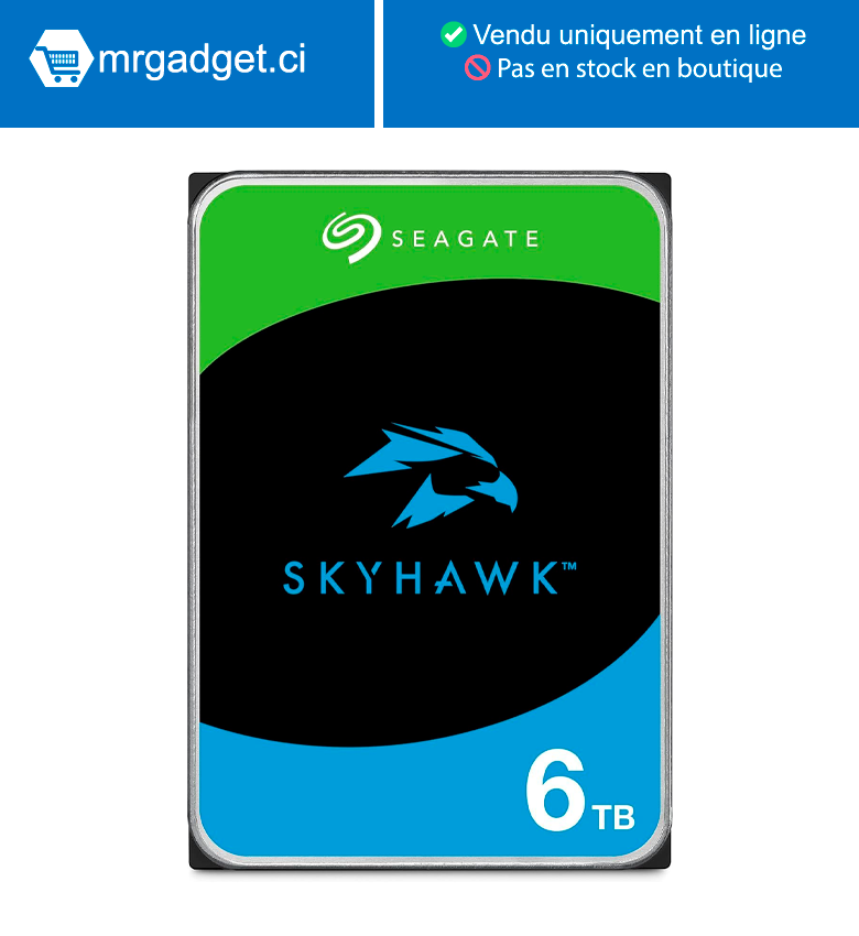Seagate SkyHawk 6 To - Disque Dur Interne Adapté à la Vidéosurveillance