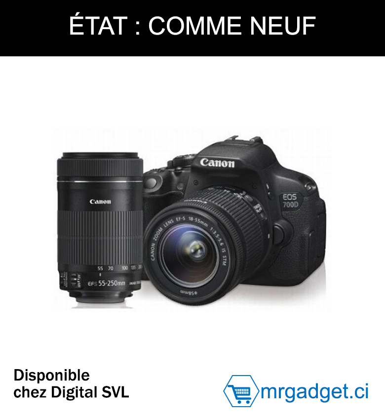 CANON EOS 700D+ OBJECTIF EF-S 18-55mm f/3.5-5.6 IS II État : comme neuf