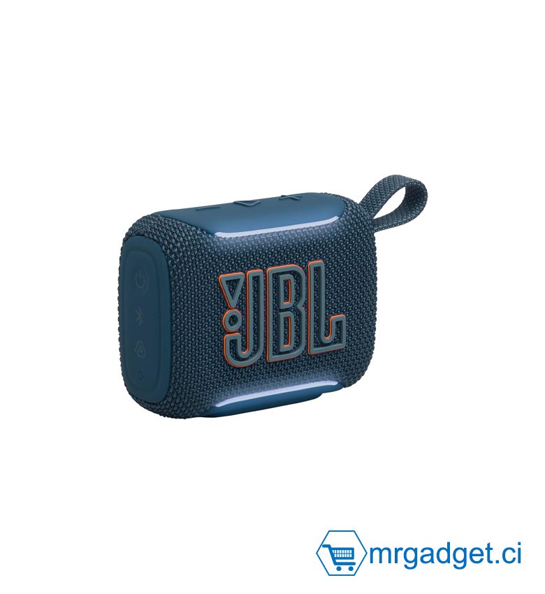 JBL GO 5 Bleu – Enceinte Bluetooth Portable Étanche IP68, Mini Haut-Parleur Sans Fil avec Éclairage LED