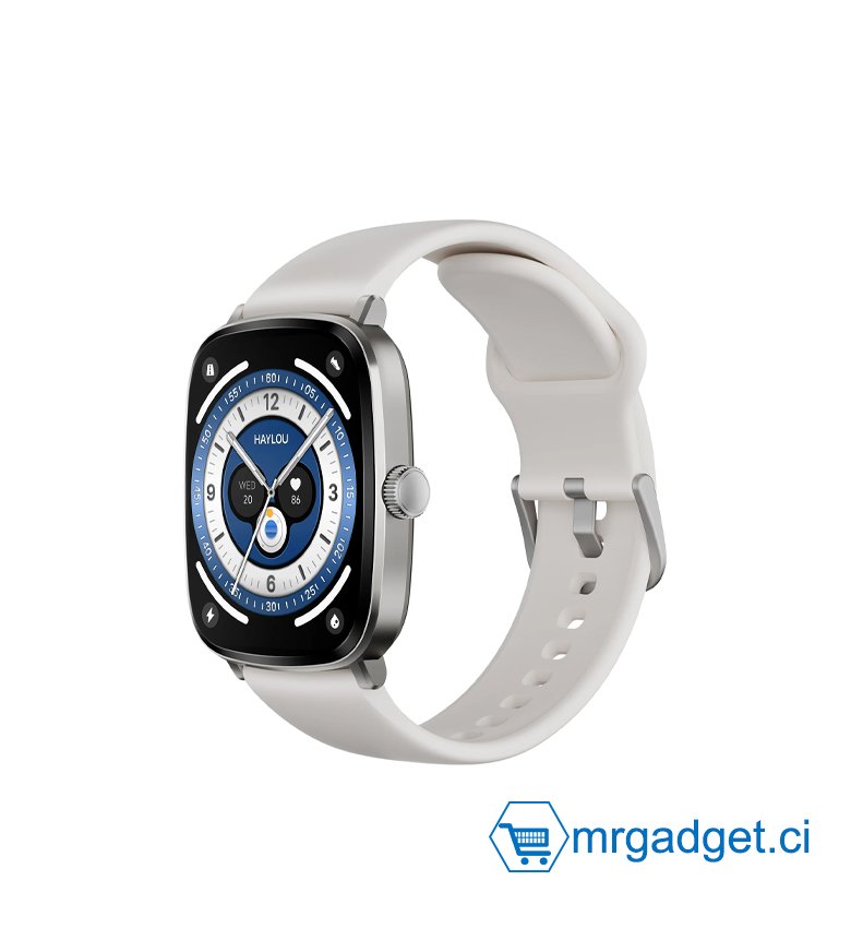 HAYLOU RS5 montre intelligente Écran AMOLED 2,01" -  Appel Bluetooth - Longue durée de vie de la batterie - Silver