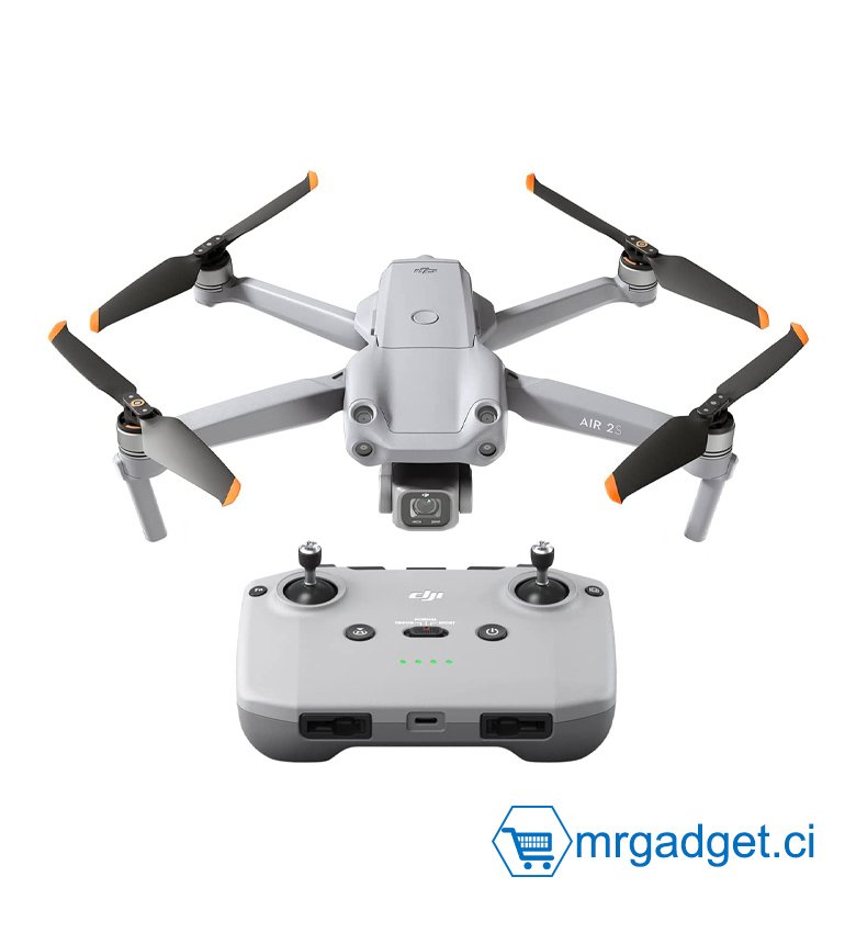 DJI Air 2S - Drone Quadcopter, 3 Axes Gimbal avec Caméra, Vidéo 5,4K, Capteur CMOS 1 pouce, Détection d'obstacles dans 4 directions, 31 Minutes de Vol, FHD 12 km Transmission (FCC), MasterShots, Gris