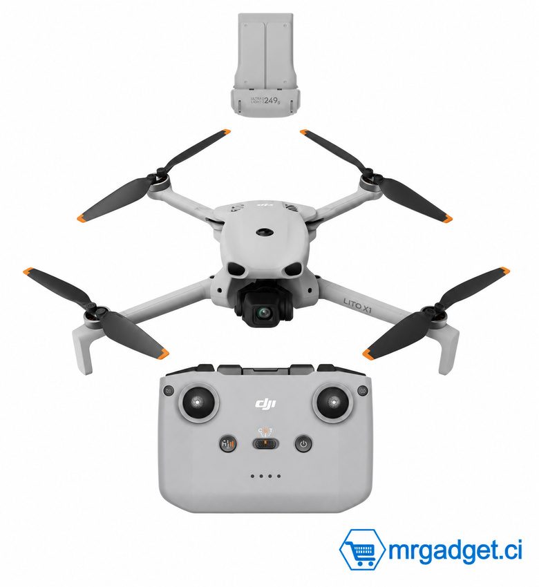 DJI Lito X1 RC-N3 – Drone Caméra 4K HDR 60fps, Photo 48 MP, Capteur CMOS 1/1,3 Pouce et LiDAR
