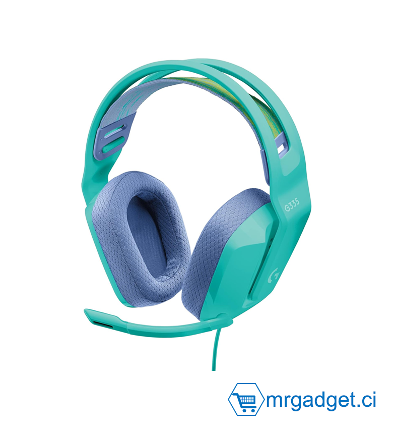 Logitech G G335 Casque Gamer Filaire, avec Micro, Prise Audio 3,5 mm, Ecouteurs Mousse à Mémoire de Forme, Léger, Compatible avec PC, PlayStation, Xbox, Nintendo Switch & Switch 2 - Vert