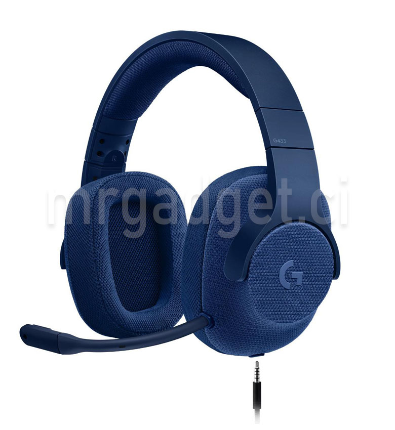 Logitech G433 - Casque Gaming Filaire 7.1 Surround, PC/Mac/Switch/PS4/Xbox One - Bleu