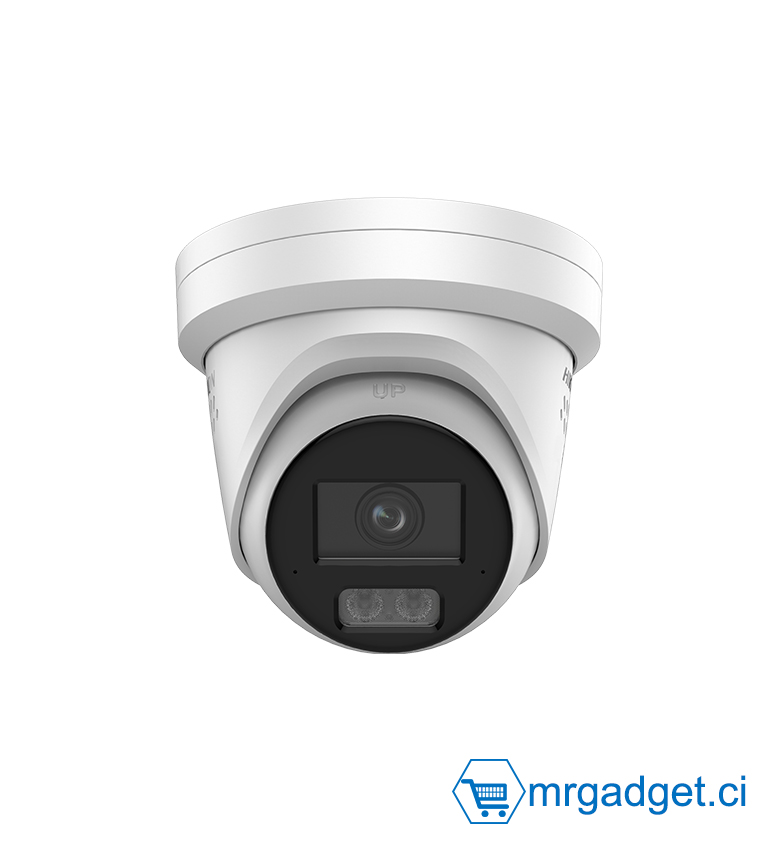 HIKVISION DS-2CD2347G3-LIS2UY/SRB 2.8 mm – Caméra IP Tourelle 4MP ColorVu 3.0, Smart Hybrid Light, AcuSense IA, Double Micro Intégré, Audio Bidirectionnel, Alarme Sonore & Stroboscopique, PoE, WDR 130 dB, H.265+, IP67
