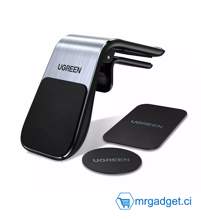 UGREEN LP290 80712B Support voiture UGREEN  Support de téléphone magnétique cascade argent #10140