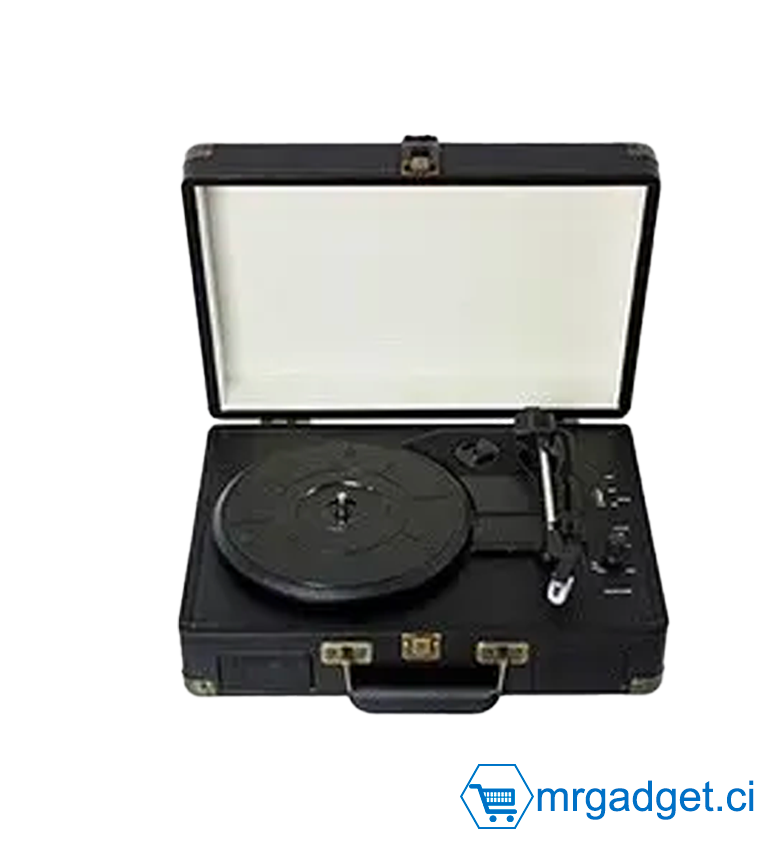 VINYL RECORD PLAYER DELUXE  Lecteur Vinyl style Vintage - Lecteur Bluetooth  et clé USB - Noir