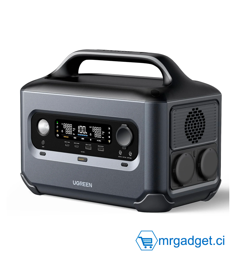 UGREEN GS600 15050 - Station Électrique Portable 212800 mAh, Batterie de Secours 680 Wh, 600W AC, 9 Ports