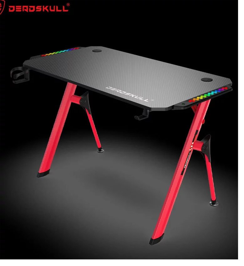 Table Gaming Edition Black - PC Bureau Gamer d’Ordinateur Bureau de Jeu Table Gamer pour Ordinateur PC 120cm MODEL #002