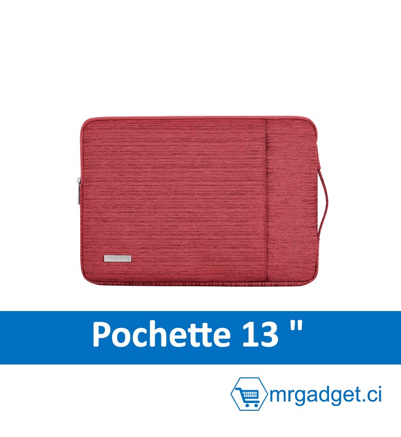 Housse PC  - Pochette de Ordinateur Portable et Mac  imperméable - 13" & 14" ROUGE