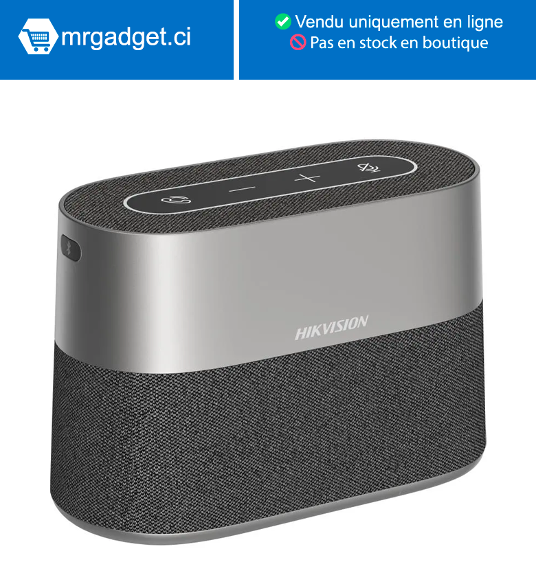 Hikvision DS-UAC-S1(O-STD) Microphone et Haut-Parleur Filaire Omnidirectionnel / DNR / Idéal pour Visioconférence / USB-C / Compatible Zoom - Webex - Skype - Youtube - Etc.
