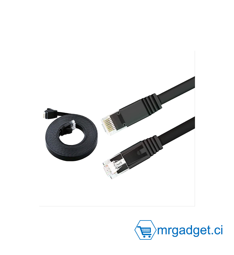 Cable Ethernet 3m, Cat 6 Haut Débit Cable RJ45 3m Câble Réseau