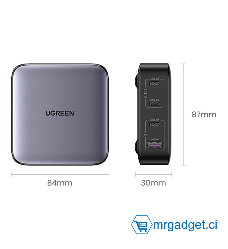 Ugreen Chargeur USB-C Nexode Argenté