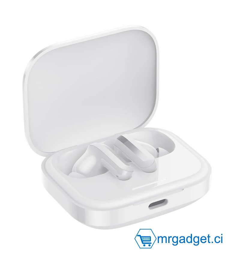Xiaomi Redmi Buds 5, écouteurs à réduction de bruits avec IA, Jusqu’à 40 Heures d'autonomie, Connexion Deux appareils, Haut Parleur 12,4mm, Application Earbuds, Blanc