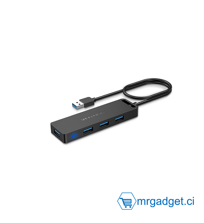 VENTION TGKBB - Hub USB – Répartiteur multi-ports USB ultra fin, adaptateur  hub multiport USB 3.0