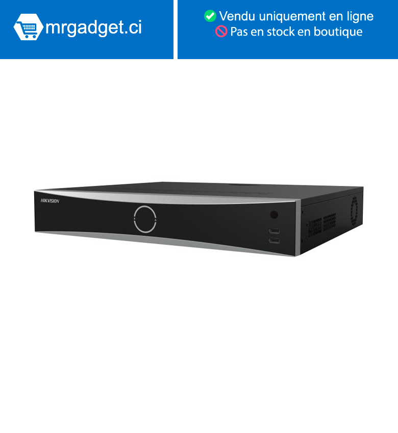 Enregistreur NVR HIKVISION DS-7732NXI-K4(STD) – AcuSense 4K Série K, 32 Canaux, 1,5U, 16, Non PoE