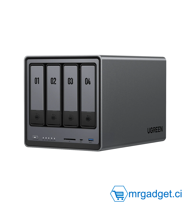 Nas de stockage 4 Baies - 8Go Ram DDR5, 32Go EMMC - Modèle UGREEN DXP4800 - Supporte jusqu'à 136TB - UGREEN CM671 25372B #10178