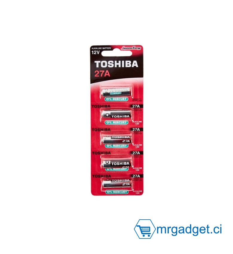 TOSHIBA Alkaline Batteries (27A/12V, Pack of 5)
