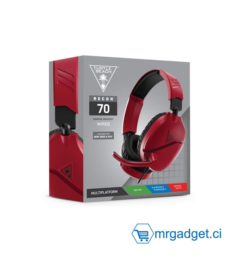 Turtle Beach Recon 70N Rouge Casque Gaming - Nintendo Switch, PS4, PS5, Xbox One et PC  REC109