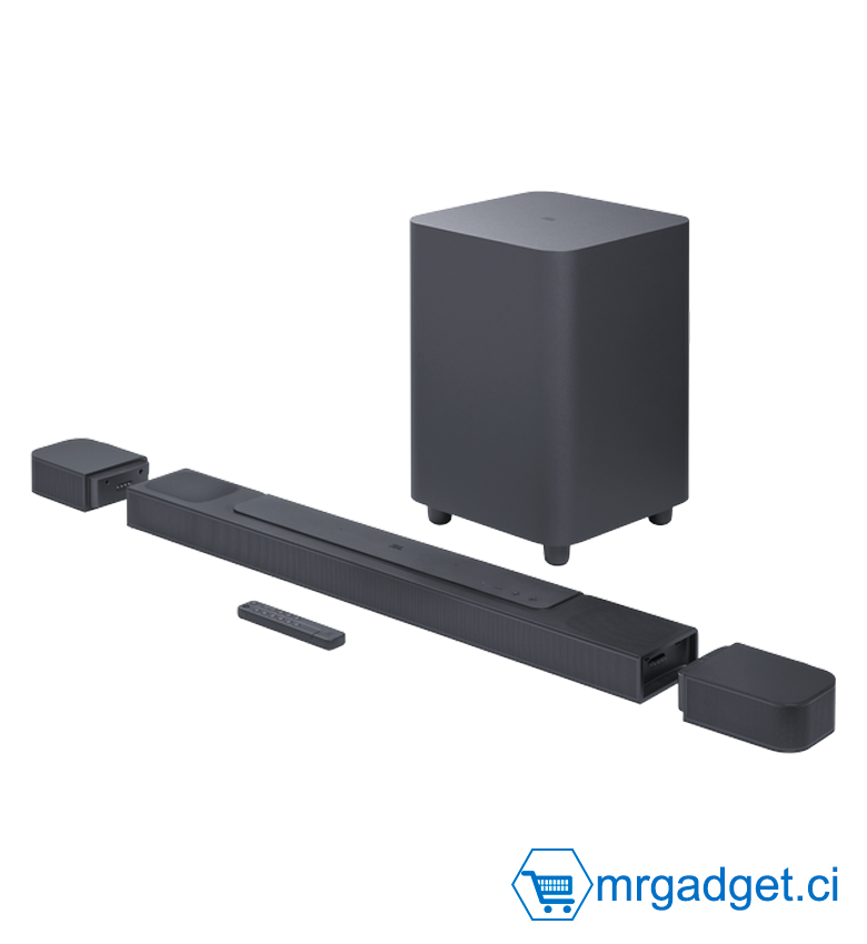 JBL Bar 800, barre de son avec ses haut-parleurs et son caisson de basses sans fil, Son surround 3D Dolby Atmos, connexion WiFi, Bluetooth, Alexa Multi-Room, 720 W
