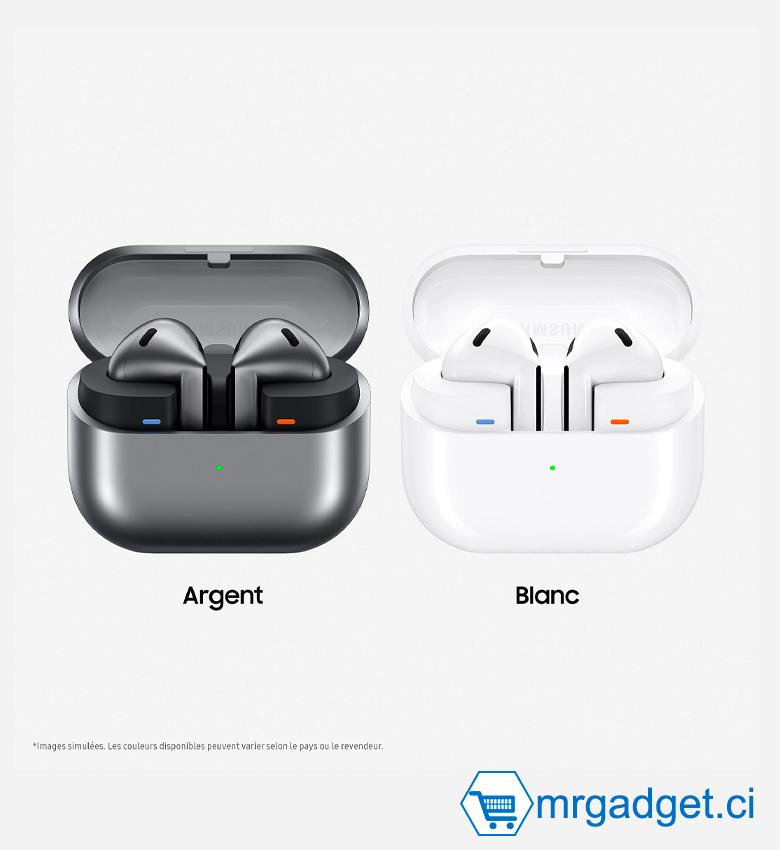 Ecouteurs sans fil Samsung Galaxy Buds3 Bluetooth avec réduction active du bruit Argent