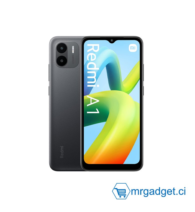 Xiaomi Redmi A1 Smartphone 4G, Grand écran HD+ 6,52", Batterie 5000 mAh, Double caméra 8 MP, 32 Go, Noir