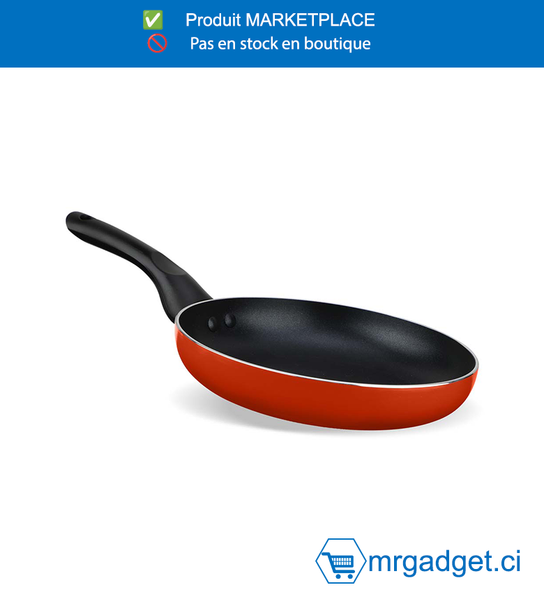 DECAKILA POELE - KMEP003B - Taille : 11 pouces (28 cm) Épaisseur : 2,5 mm Poids : 685 gMatériau : aluminium Revêtement antiadhésif double couche Sans induction