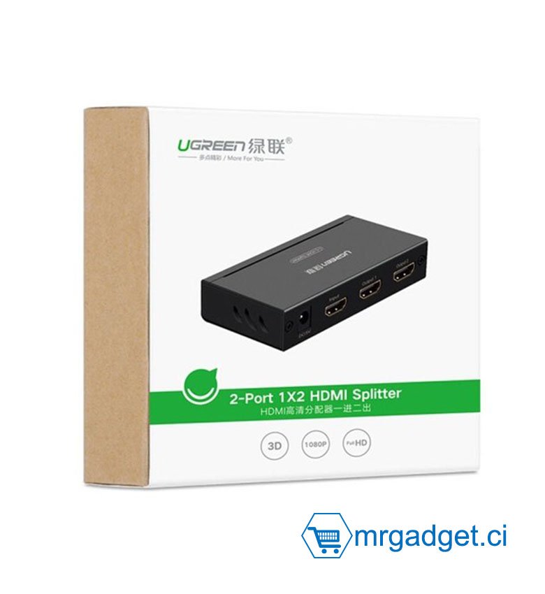 UGREEN Répartiteur HDMI   Input*1 , Output *2 - 3D, 4K, 2K, UHD #10038