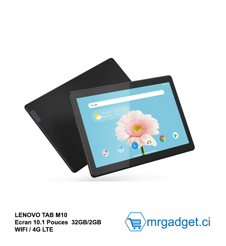 Lenovo Tab M10 (TB-X505X) Tablette 10,1" 4G LTE - Snapdragon 429, 2 Go RAM, 32 Go, Android, Noir Ardoise